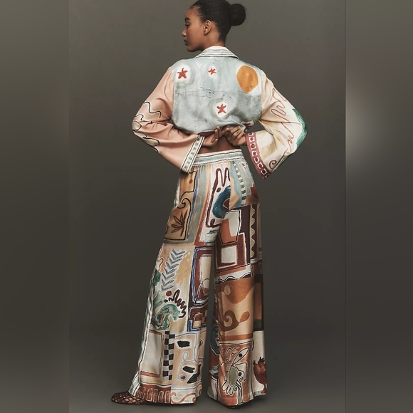 ALEMAIS Michelle Silk Wide-Leg Pants - Picture 3 of 12